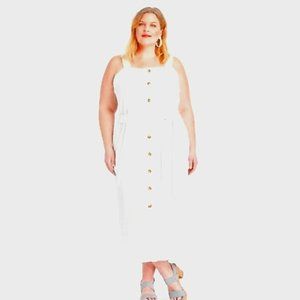 Ava & Viv white button front dress Size 3X